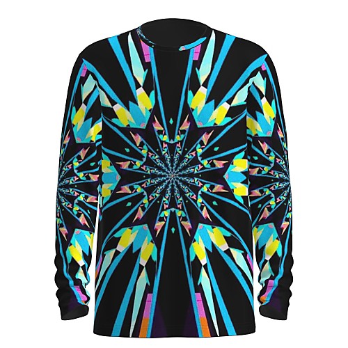 

Men's T shirt 3D Print Graphic Abstract 3D Print Long Sleeve Daily Tops Blue