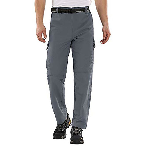 

men's outdoor quick dry water-resistant hiking pants,breathable, upf, grey, 34