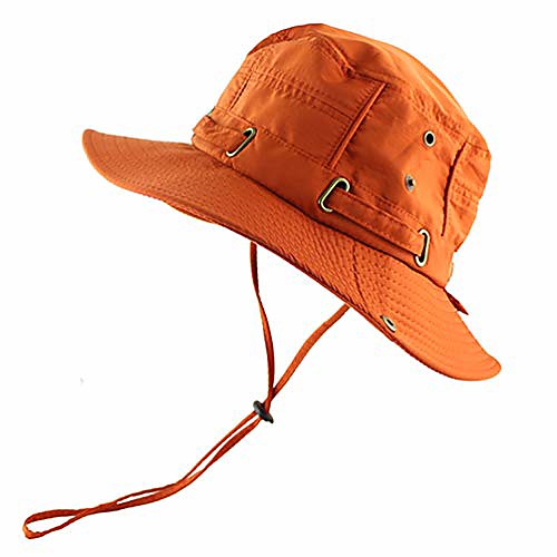 

sun hat for women men bucket summer fishing boonie uv protection bob solid color outdoor beach cap orange