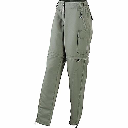 

womens/ladies zip-off pants (xl) (dusty olive green)