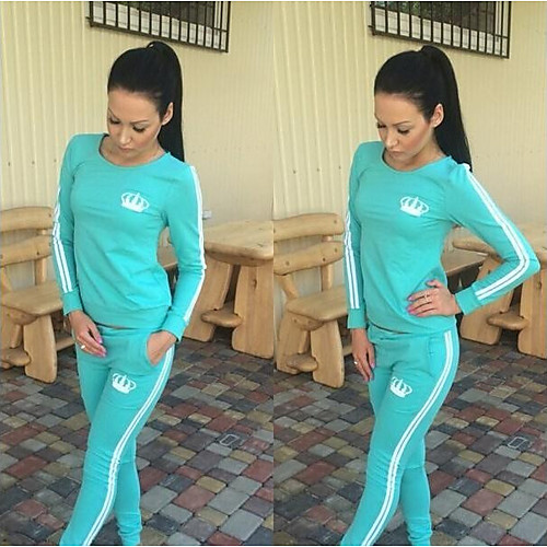 

Women's 2 Piece Tracksuit Sweatsuit Street Casual 2pcs Winter Long Sleeve Thermal Warm Breathable Soft Fitness Gym Workout Jogging Training Sportswear Stripes Normal Sweatshirt Track pants Black Red