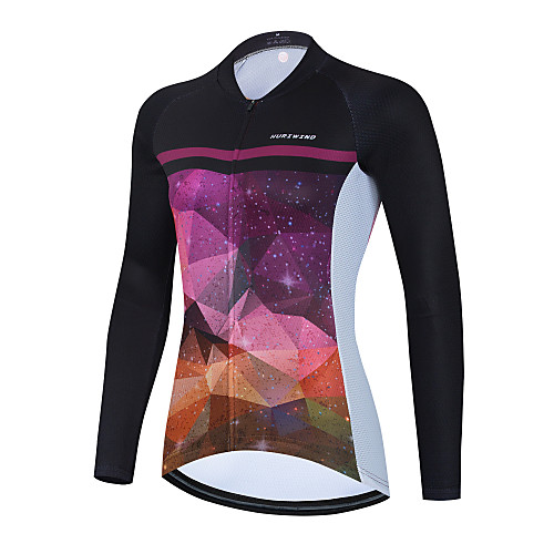 

21Grams Women's Long Sleeve Cycling Jersey Purple Bike Jersey Top Mountain Bike MTB Road Bike Cycling Thermal Warm Breathable Quick Dry Sports Clothing Apparel / Stretchy / Athletic