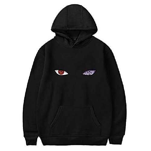 

naruto anime hoodies for youth men akatsuki blood eye 3d print sweatshirt long sleeves hooded sweaters pullover (blacka,l)