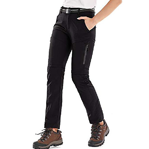 

womens hiking stretch pants convertible quick dry lightweight zip off outdoor travel safari pants,5818,black,32