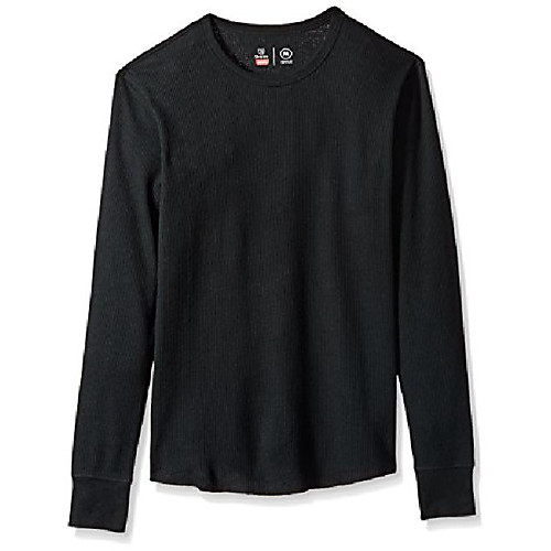 

men's basic long sleeve knit, black, xl