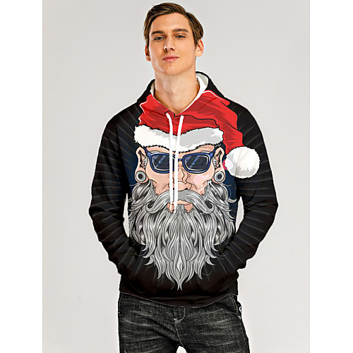 

Men's Pullover Hoodie Sweatshirt Print Graphic 3D Front Pocket Christmas Daily 3D Print 3D Print Christmas Hoodies Sweatshirts Black