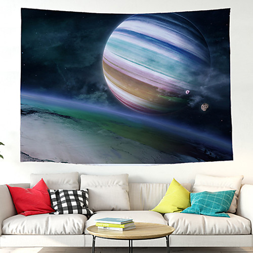 

Wall Tapestry Art Decor Blanket Curtain Picnic Tablecloth Hanging Home Bedroom Living Room Dorm Decoration Polyester Starry Sky Color Planet