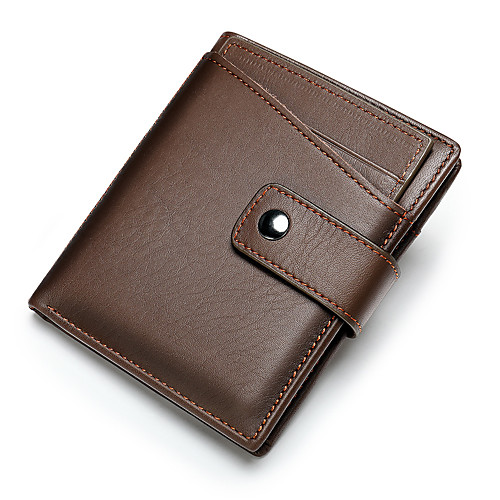 

Men's Bags Cowhide Wallet Plain Daily 2021 Black Brown Coffee