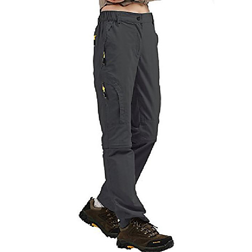 

women's outdoor quick dry convertible pants water-resistant hiking fishing zip off cargo pants trousers grey