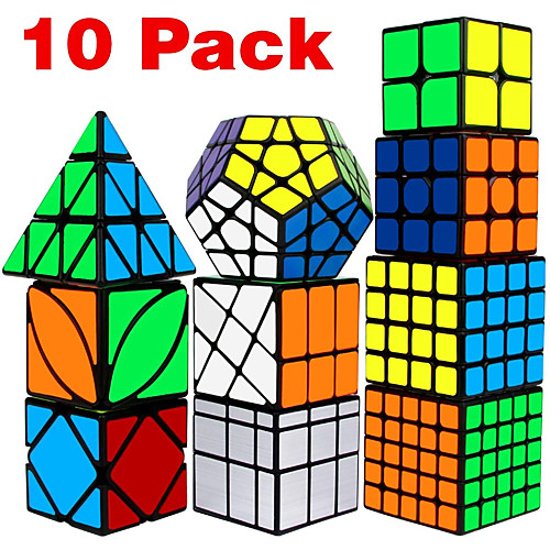 

Speed Cube Set 10 pcs Magic Cube IQ Cube 222 333 444 Speedcubing Bundle Stress Reliever Puzzle Cube Smooth Office Desk Toys Brain Teaser Windmill Pyramid Mirror Kid's Adults Toy Gift