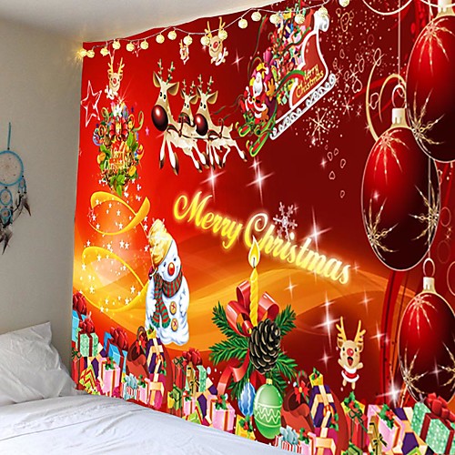 

Santa Claus Holiday Party Wall Tapestry Art Decor Blanket Curtain Picnic Tablecloth Hanging Home Bedroom Living Room Dormitory Decoration Elk Christmas Gift Snowman Carnival