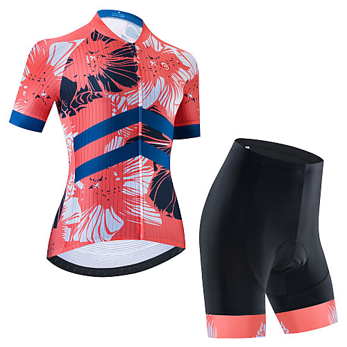 

21Grams Women's Short Sleeve Cycling Jersey with Bib Shorts Cycling Jersey with Shorts Black Red BlackWhite Bike Breathable Quick Dry Sports Graphic Mountain Bike MTB Road Bike Cycling Clothing