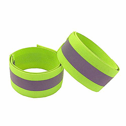 

reflective armband wristbands belt strap, reflective ankle bands, high visibility and safety for jogging, walking, cycling - works as wristbands,armband,leg straps,outdoor sports 1pc (green)