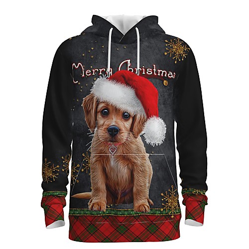 

Men's Pullover Hoodie Sweatshirt Dog Graphic 3D Front Pocket Christmas Daily 3D Print 3D Print Christmas Hoodies Sweatshirts Gray