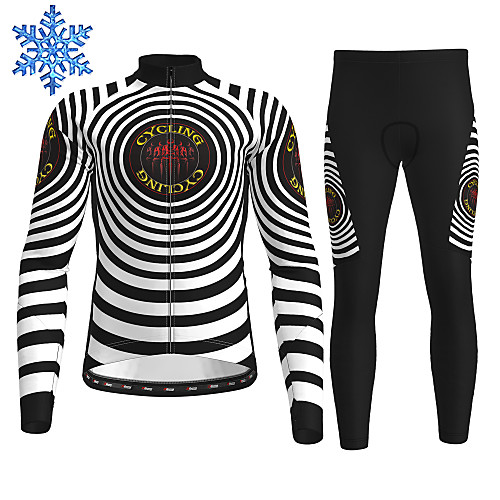 

21Grams Men's Long Sleeve Cycling Jersey with Tights Winter Fleece Black Bike Thermal Warm Fleece Lining Breathable Warm Quick Dry Sports Graphic Mountain Bike MTB Road Bike Cycling Clothing Apparel