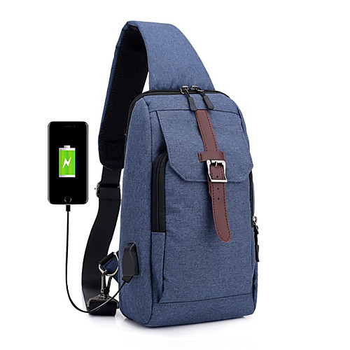 

Men's Bags Sling Shoulder Bag Chest Bag Solid Colored Solid Color Daily Going out MessengerBag Black Blue Light Gray Dark Gray