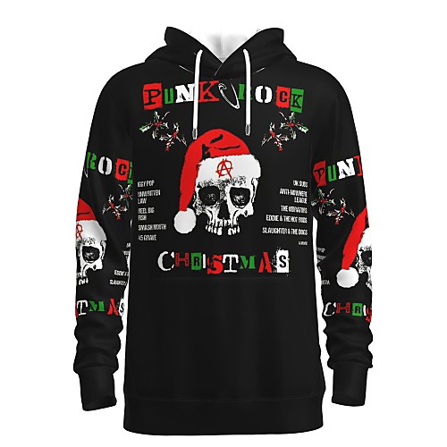 

Men's Pullover Hoodie Sweatshirt Graphic 3D Ugly Christmas Front Pocket Christmas Daily 3D Print 3D Print Christmas Hoodies Sweatshirts Black