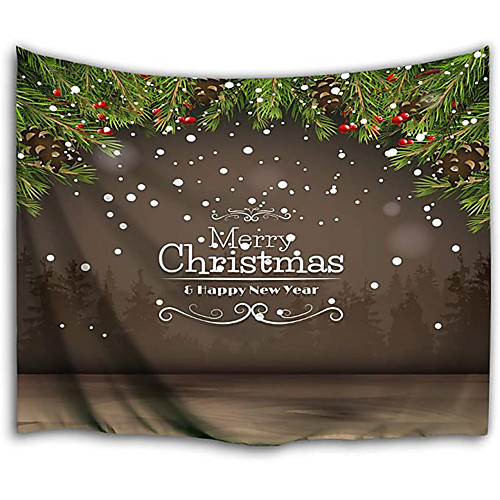 

Christmas Santa Claus Holiday Party Wall Tapestry Art Decor Blanket Curtain Picnic Tablecloth Hanging Home Bedroom Living Room Dorm Decoration Christmas Gift Letter Polyester Views