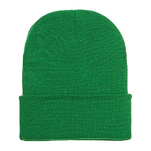 

heavyweight men women cuffed plain skull knit beanie 1501 kelly green 1pack