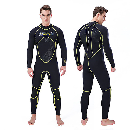

SLINX Men's Full Wetsuit 3mm SCR Neoprene Diving Suit Thermal Warm Long Sleeve Back Zip - Swimming Diving Surfing Patchwork Spring & Fall Winter / Stretchy