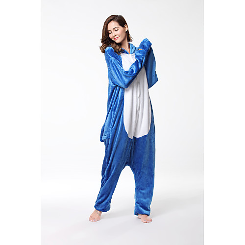 

Adults' Kigurumi Pajamas Shark Onesie Pajamas Flannelette Blue Cosplay For Men and Women Animal Sleepwear Cartoon Festival / Holiday Costumes