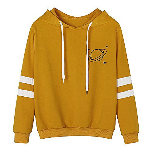 

womens hoodies hessimy women's color block long sleeve casual pullover hooded sweatshirts yellow