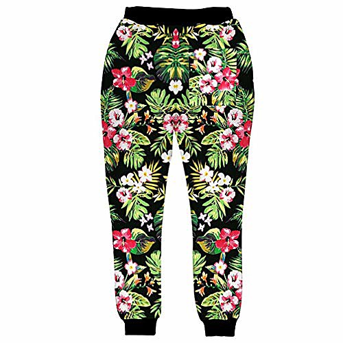 

hip hop men women floral sweatpants 3d print flower joggers pants trousers