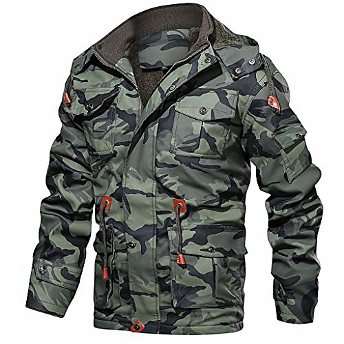 

men's zipper jacket hoodies bomber outdoor zipper windproof winter coat green