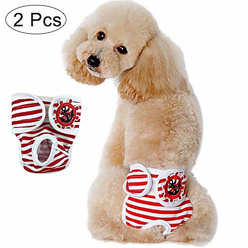 

female pet dog hygiene diaper pants,breathable washable reuseable and quickly dry sanitary urine pads panties,for all of dogs(2pcs),pink,s