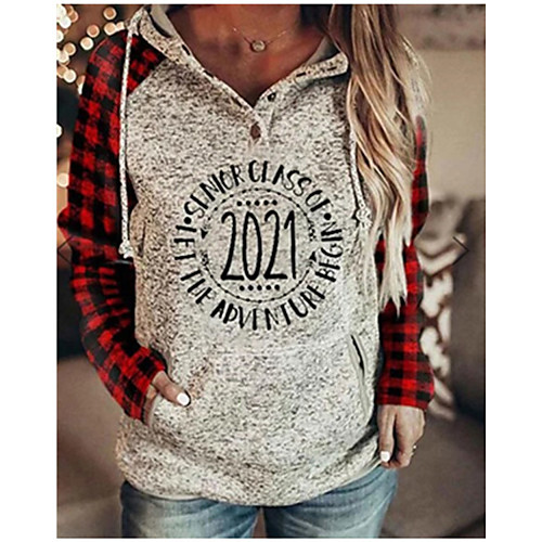 

Women's Pullover Hoodie Sweatshirt Graphic Text Letter Daily Casual Hoodies Sweatshirts White