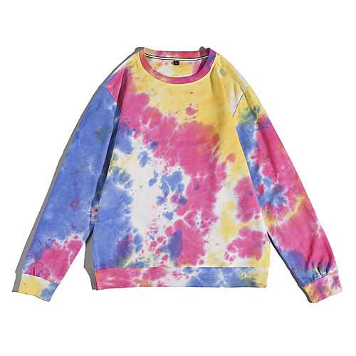 

Women's Sweatshirt Pullover Tie Dye Crew Neck Color Block Sport Athleisure Sweatshirt Top Long Sleeve Thermal Breathable Warm Soft Comfortable Everyday Use Casual Daily Outdoor / Winter