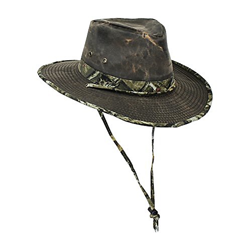 

xlarge uv outback safari sun hat w/camo trim & shapeable brim, water repellent