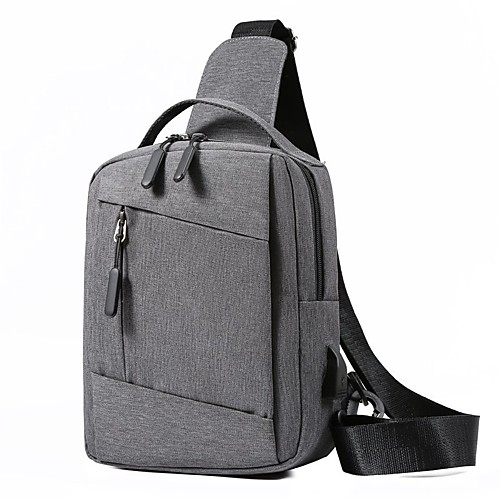 

Men's Bags Polyester Sling Shoulder Bag Chest Bag Solid Colored Solid Color Daily Baguette Bag MessengerBag Black Blue Gray