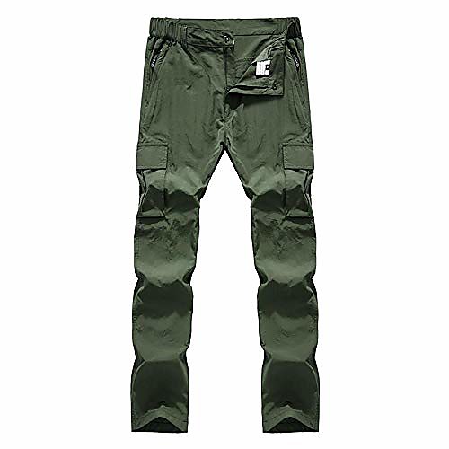 

men's outdoor quick dry pants side elastic waist lightweight breathable hiking mountain pants with zipper pockets,999,army green,xl(us 29)