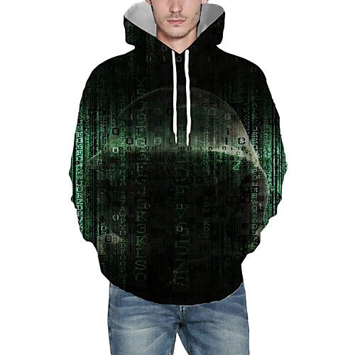 

Men's Pullover Hoodie Sweatshirt Graphic 3D Front Pocket Daily 3D Print 3D Print Casual Hoodies Sweatshirts Light Green
