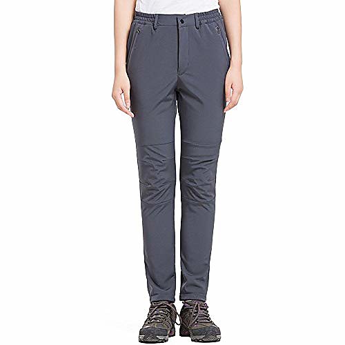 

hiking pants women ski waterproof snow winter fleece travel warm outdoor fleece-lined soft shell pants 809f, dark grey, 26