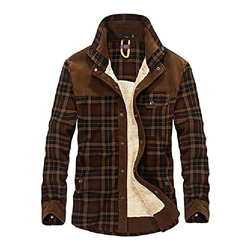 

Men's Flannel Plaid Shirt Thick Warm Winter Shirts Men Fleece Plaid Pure Cotton Casual Fashion Gentlemen Chemise Homme Cotton Loose Long Sleeve Shirts