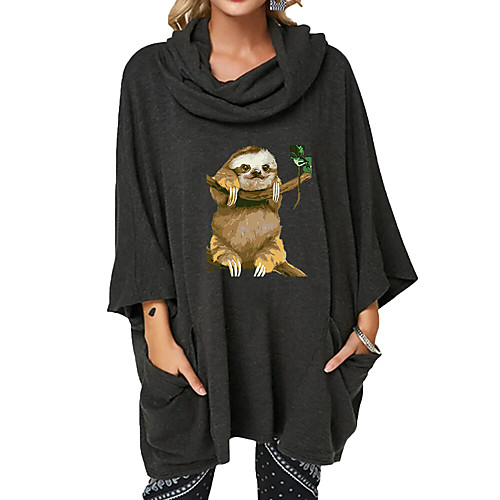 

Women's Pullover Sweatshirt Cartoon Graphic Casual Daily Basic Hoodies Sweatshirts Long Sleeve Black Blue