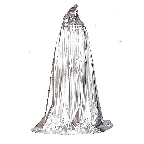 

halloween costume hooded robe cloak witch cosplay (silver)