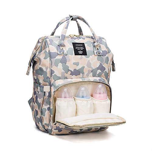 

Unisex Polyester Oxford Diaper Bag Commuter Backpack Large Capacity Zipper Geometric Pattern Daily Professioanl Use Backpack Rainbow