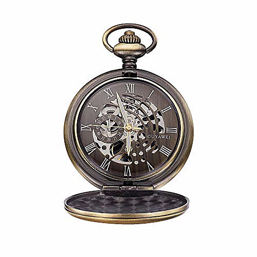 

pocket watch engraved roman numerals pocketwatch mechanical pocket watches for men women watches (color : brass, size : one size)
