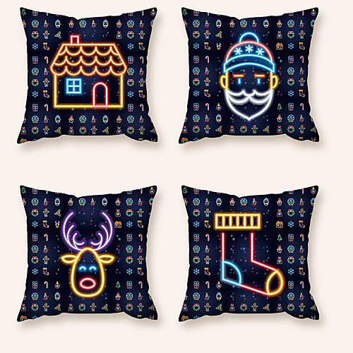 

Cushion Cover 4PC Short Plush Soft Decorative Square Throw Pillow Cover Cushion Case Pillowcase for Sofa Bedroom 45 x 45 cm (18 x 18 Inch) Superior Quality Machine Washable