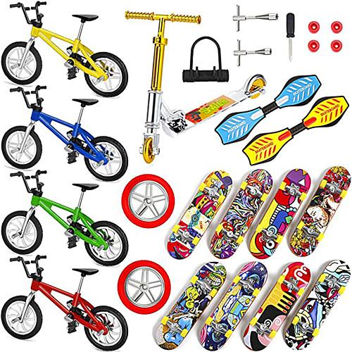 

25 pcs Finger skateboards Mini fingerboards Finger bikes Finger Toys Plastics Alloy Office Desk Toys with Replacement Wheels and Tools Party Favors Kid's Adults All Party Favors for Kid's Gifts