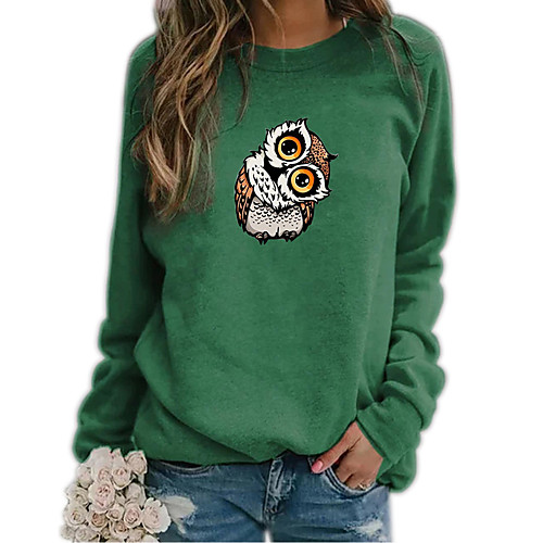

Women's Pullover Sweatshirt Animal Patterned Graphic Daily Basic Casual Hoodies Sweatshirts Skinny Blue Red Khaki