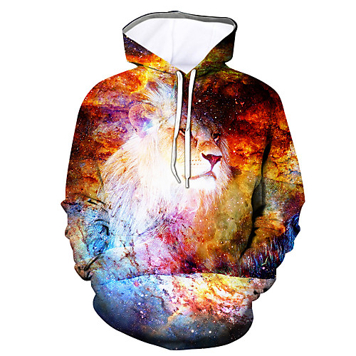 

men's casual long sleeve pocket fit full zip hoodies oil painting autumn 3xl