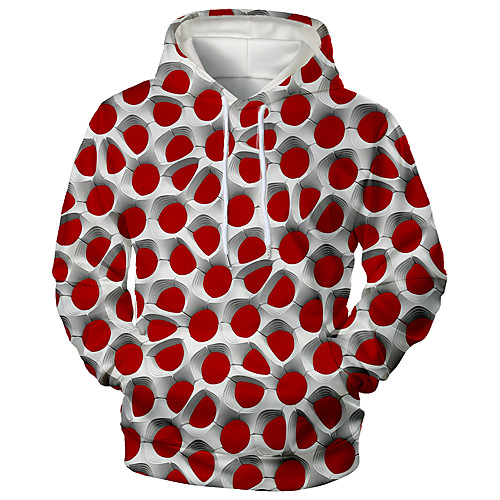 

Men's Pullover Hoodie Sweatshirt Print Graphic 3D Front Pocket Hooded Daily 3D Print 3D Print Casual Hoodies Sweatshirts Long Sleeve Red
