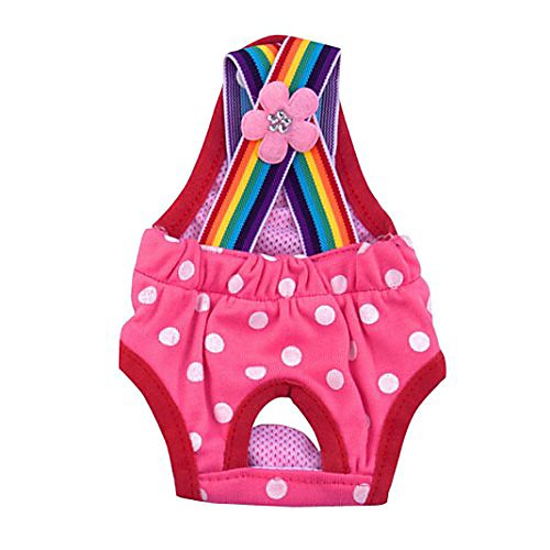 

rainbow cosy female pet dog cotton sanitary physiological pants puppy underwear diapers (hot pink, s)