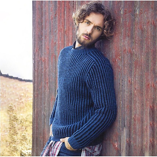 

Men's Solid Color Pullover Long Sleeve Sweater Cardigans Crew Neck Fall Winter Black Blue Yellow