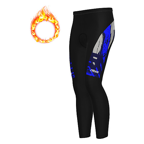 

21Grams Men's Cycling Tights Cycling Pants Winter Fleece Bike Tights Padded Shorts / Chamois Pants Thermal Warm Fleece Lining Breathable Sports White / Blue / Orange Mountain Bike MTB Road Bike