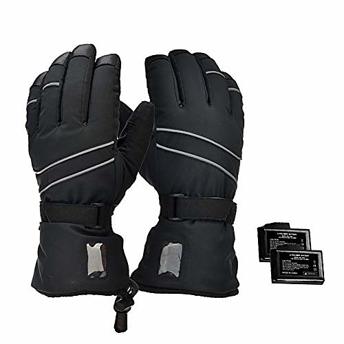 

heated gloves rechargeable 7.4v 2200mah li-battery, winter waterproof gloves with temp power lcd digital display, adjustable temp 40-65℃, electric warm gloves for unisex skiing motorcycle hunting,xl